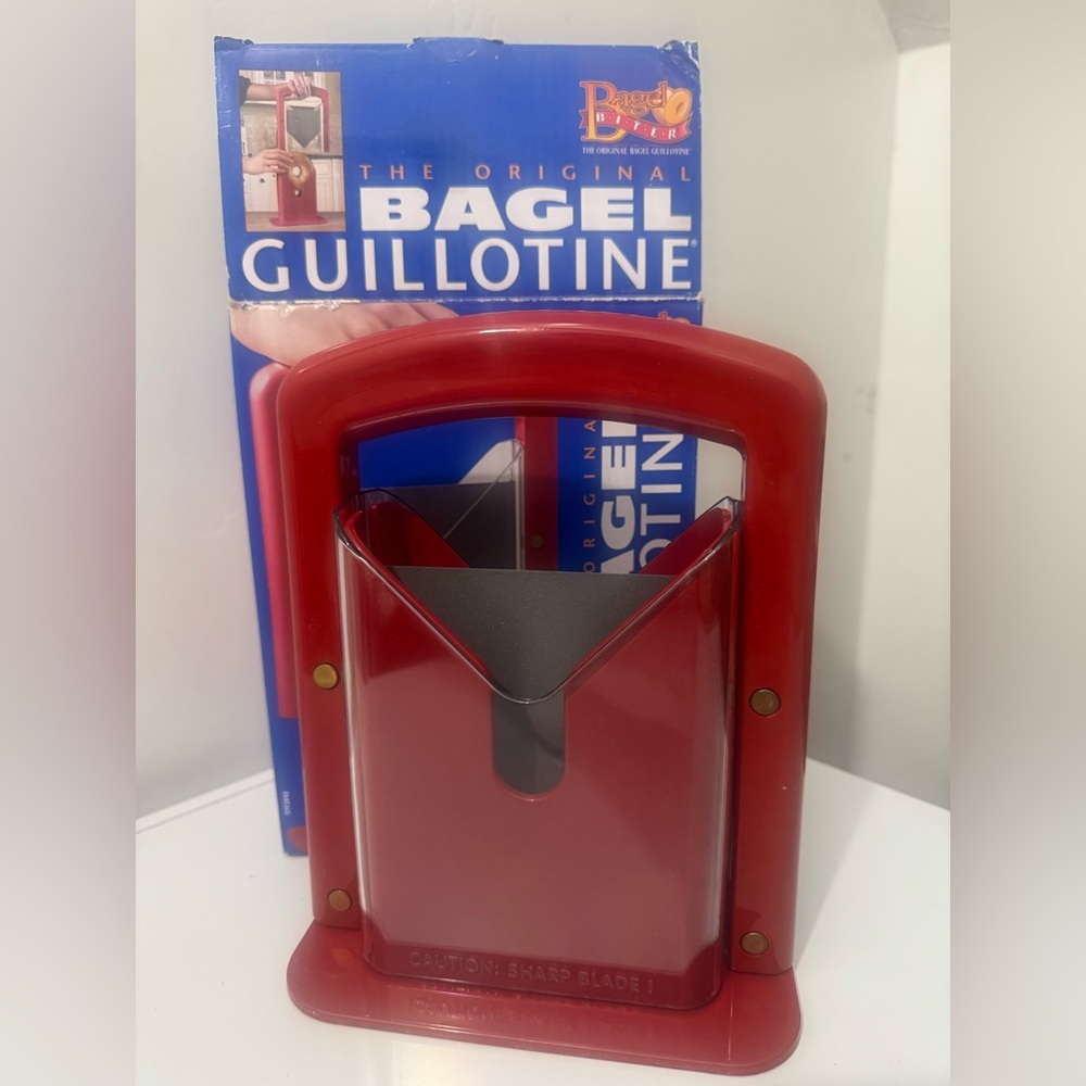 The Original Bagel Guillotine Universal Slicer, 9.25-Inch, Red